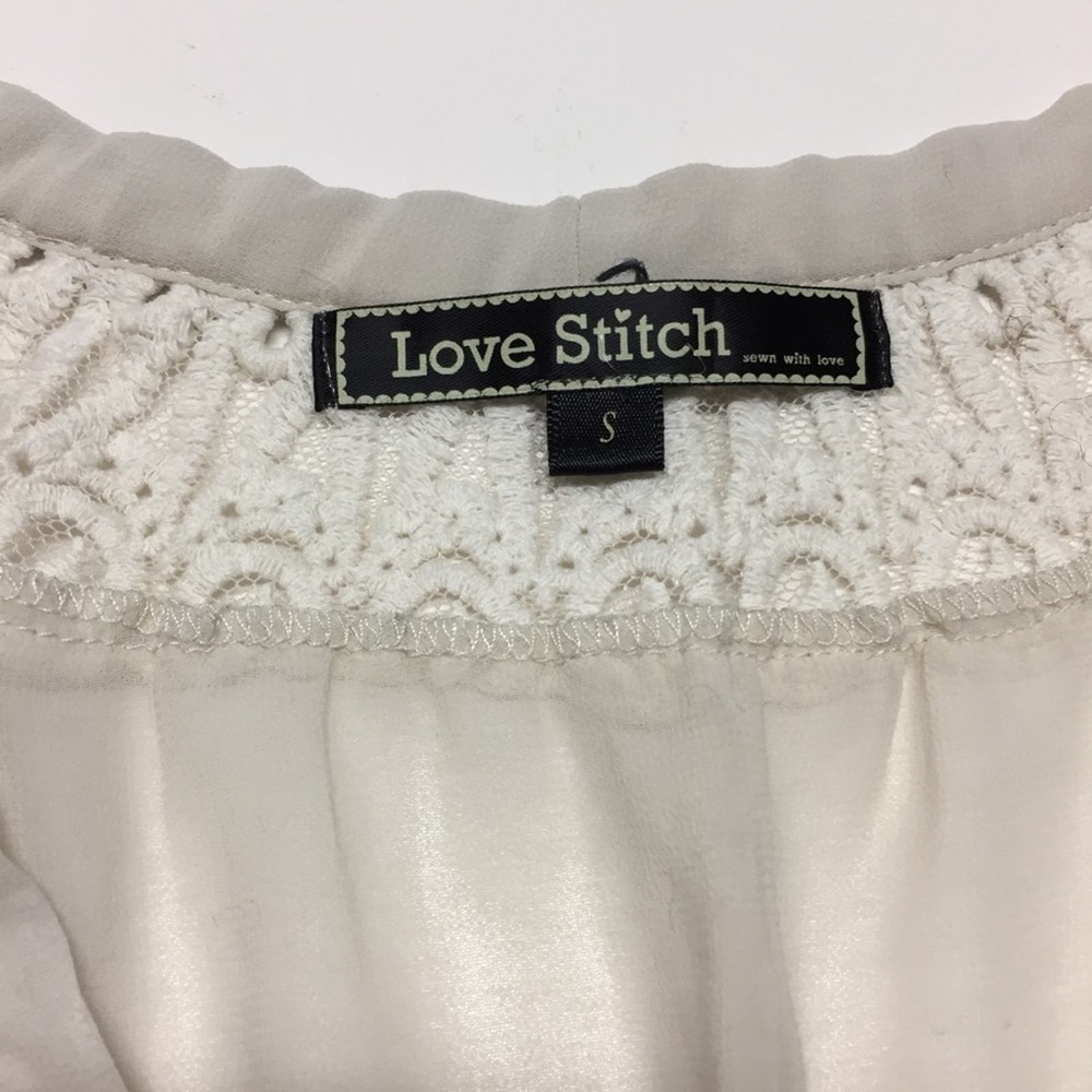 Cream sheer Blouse Sz S boho feminine - Picture 7 of 7